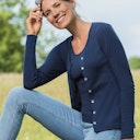 Vorschaubild Damen Wolle Seide Cardigan