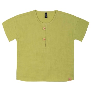 Musselin Shirt kurzarm blau