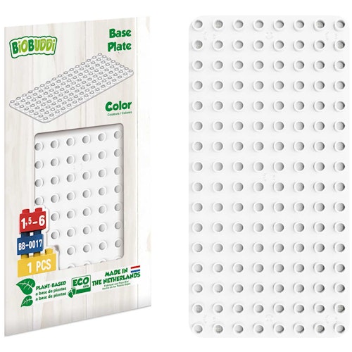 Bauplatte für Stecksteine – Basisplatte weiß 12,5x25 cm