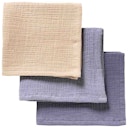 Vorschaubild Mullwaschlappen 3er Pack 25x25 rauchblau, taubenblau, sand