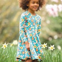 Vorschaubild Mädchen Kleid langarm Regenbogen-Optik