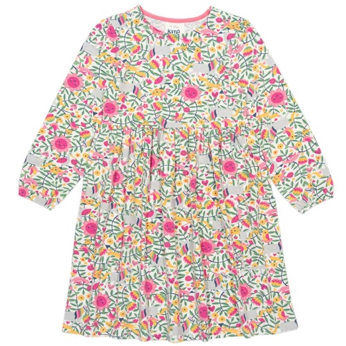 Lockeress Langarmkleid Blumen