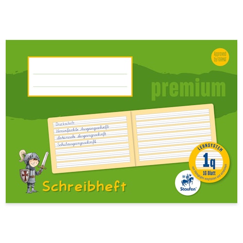 Schreiblernsystem für die 1. Klasse – Lineatur 1q, DIN A5