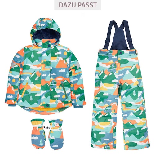 Schneejacke Retro-Motive gefüttert