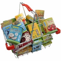 Einkaufskorb mit Bio Produkten