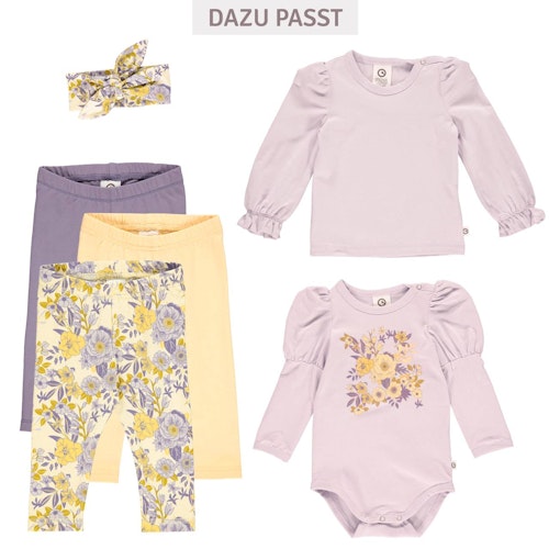 Langarmbody Puffärmel Blumenprint