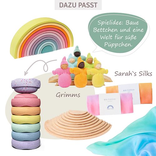 Stapelstein® Winter Special Mini rainbow pastel 6+1 kleine Elemente