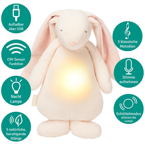 Der Summhase mit Lampe weiss aus Baumwolle und Polyester