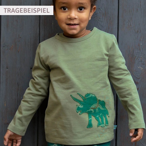 Langarmshirt Dinosaurier-Stickerei