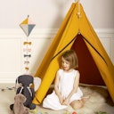 Vorschaubild Kinder Tipi Bio Baumwolle 135 x 135 x 150 cm gelb