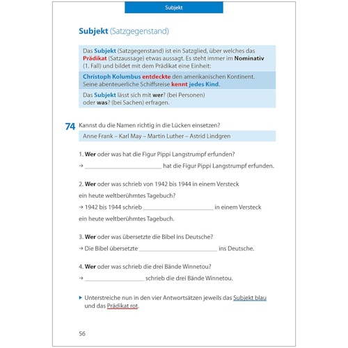 Deutsch Grammatik Übungsheft 5. bis 7. Klasse