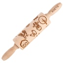 Vorschaubild Knetrolle Holz mit Weihnachtsmuster