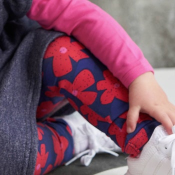 Blümchen Leggings blau-rot