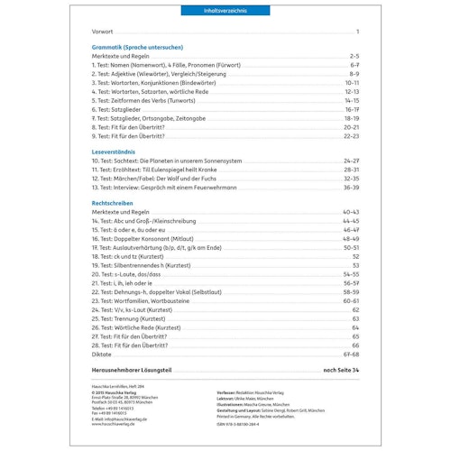 Deutsch Übungsheft Lernzielkontrollen 4. Klasse