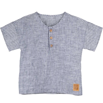 Leinen Shirt kurzarm marine
