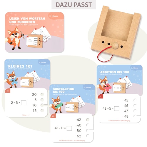 Kartensatz Lesen von Wörtern und Zuordnen (ohne Lochkasten)