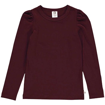 Edles Langarmshirt Puffärmel weinrot