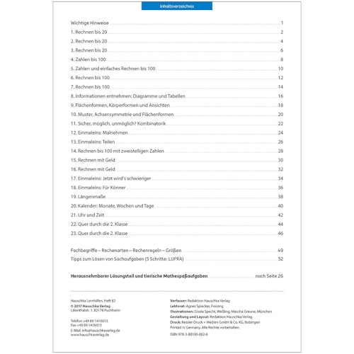 Tests in Mathe – Lernzielkontrollen 2. Klasse