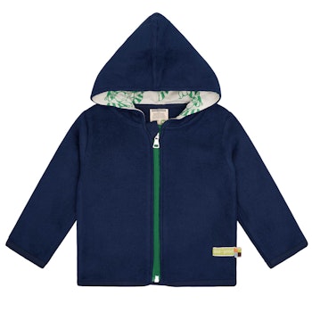 Kuschelige Jacke Baumwoll-Fleece marine