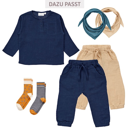 Musselin Langarmshirt uni