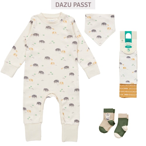 Wendedreiecktuch Safari-Tiere creme senf