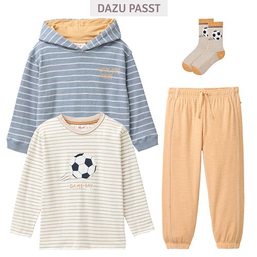 Socken beige geringelt Fußball