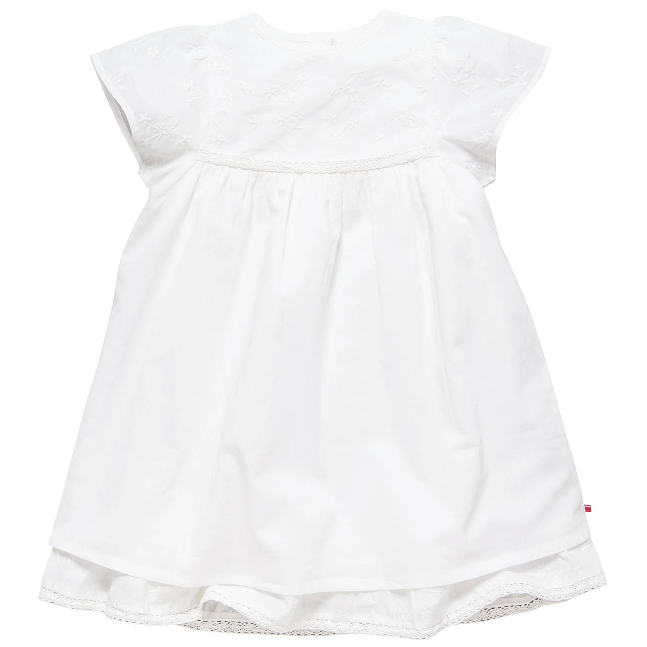 Edles gewebtes Kleid kurzarm