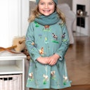Vorschaubild Feder-Druck Flatterkleid Sweat