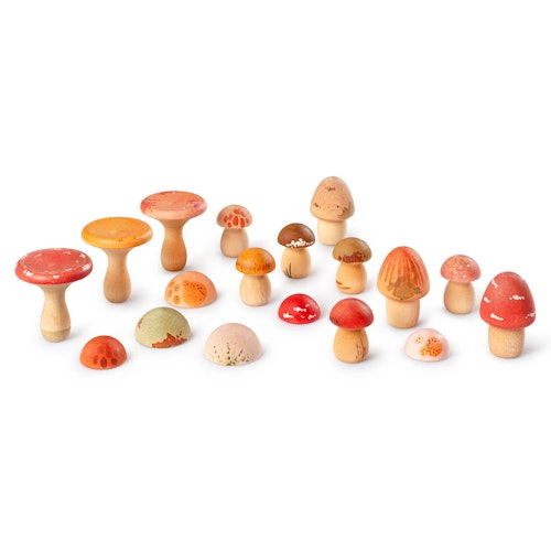 Holzfiguren Set 18 Teile Muschroom Grove