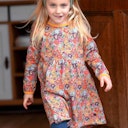 Vorschaubild Feder-Druck Flatterkleid Sweat