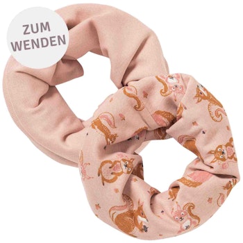 Wende Schlauchschal Eichhörnchen rosa  29x25cm