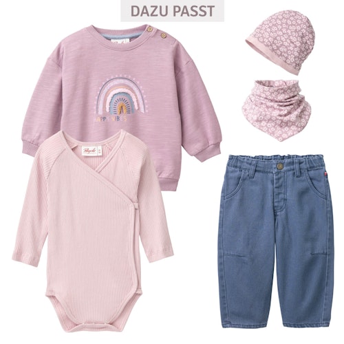 Bequemer Wickelbody langarm flieder