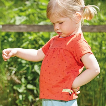 Lockeres kurzarm Shirt rostorange