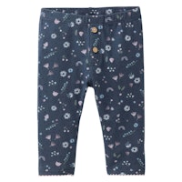 Edle Rippe Leggings Blümchen