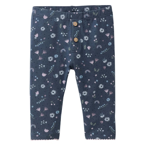 Edle Rippe Leggings Blümchen