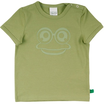 T-Shirt Guck ma Froschgesicht in moosgrün