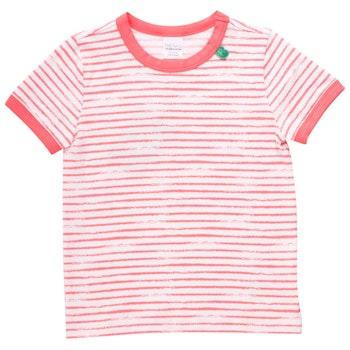 Shirt kurzarm Streifen-Muster koralle
