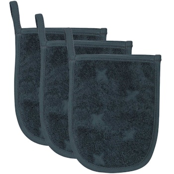 Frottee Waschhandschuh 3er-Pack navy
