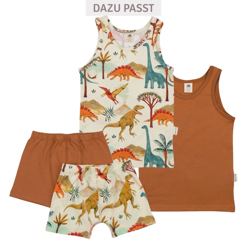 Baumwoll Boxer im Doppelpack braun Dinos