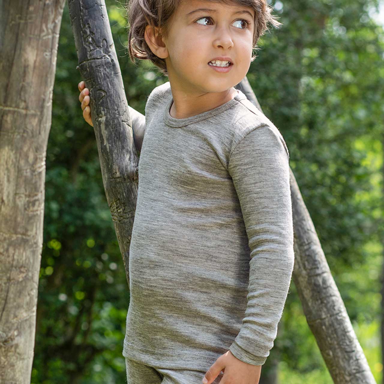 Wolle Seide Kinder Langarmshirt