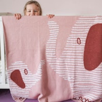 Dicke Babydecke Krabbeldecke Bio rosa Elefanten 90 x 105 cm