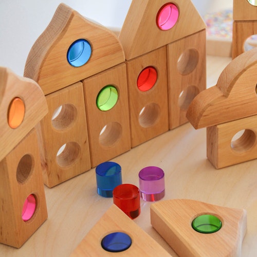 16 Lichtbauzylinder zum Spielen und Staunen