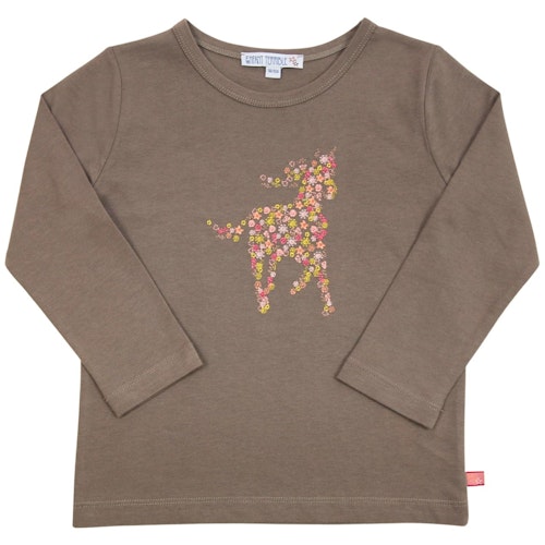 Langarmshirt mit Vogel Stickerei