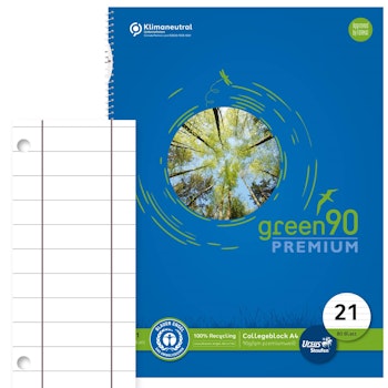 Staufen Green Collegeblock liniert – Lineatur 21, DIN A4