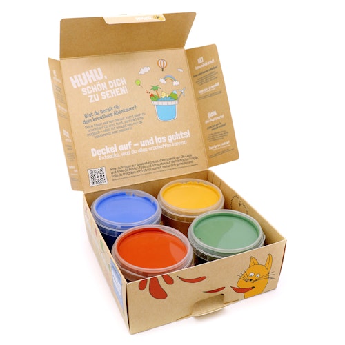 Bio Fingerfarben für klein Kinder 4er Set AKI