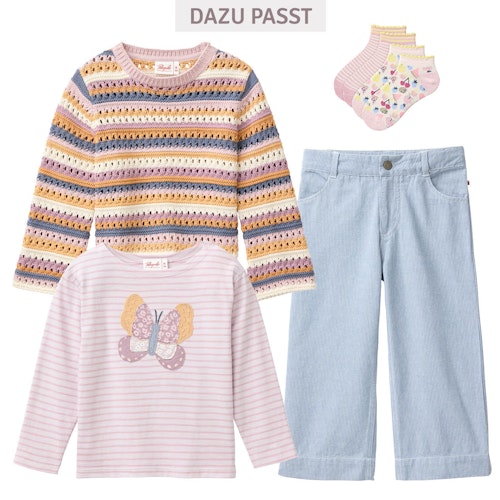 Weite 7/8 Hose blau gestreift