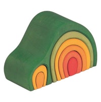 Bunte Formenwelt als Bogenhaus - grün