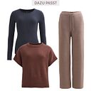 Vorschaubild Damen Langarmshirt gerippt blau