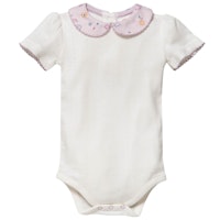 Edler Ajour Kurzarmbody Blumenkragen