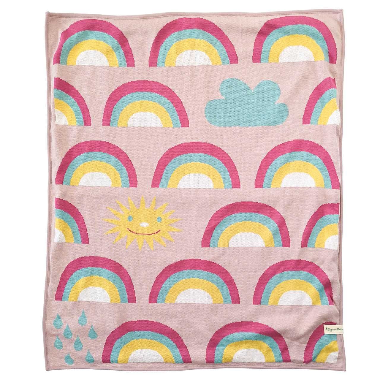 Babydecke 84 X 107 Cm, Rosa Regenbogen, Mikrofaser – Für Kinderbett, Kinderwagen & Als Überwurf